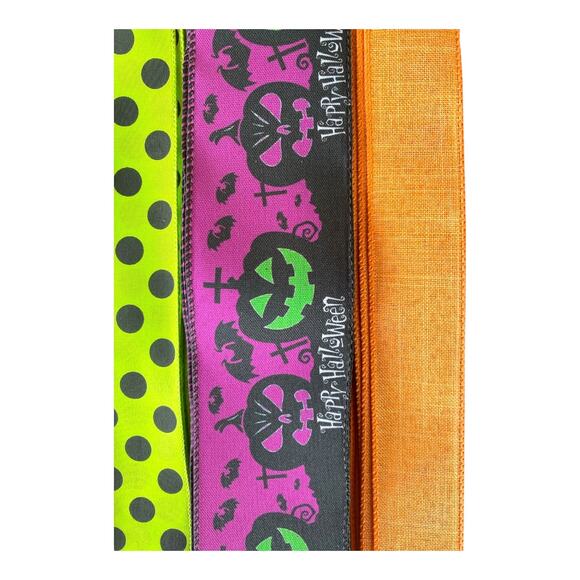 Haunted House Halloween Sign & Ribbon Bundle | DIY Wreath Making Kit Supplies - Picture 5 of 5